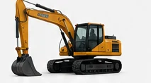 Yellow excavator